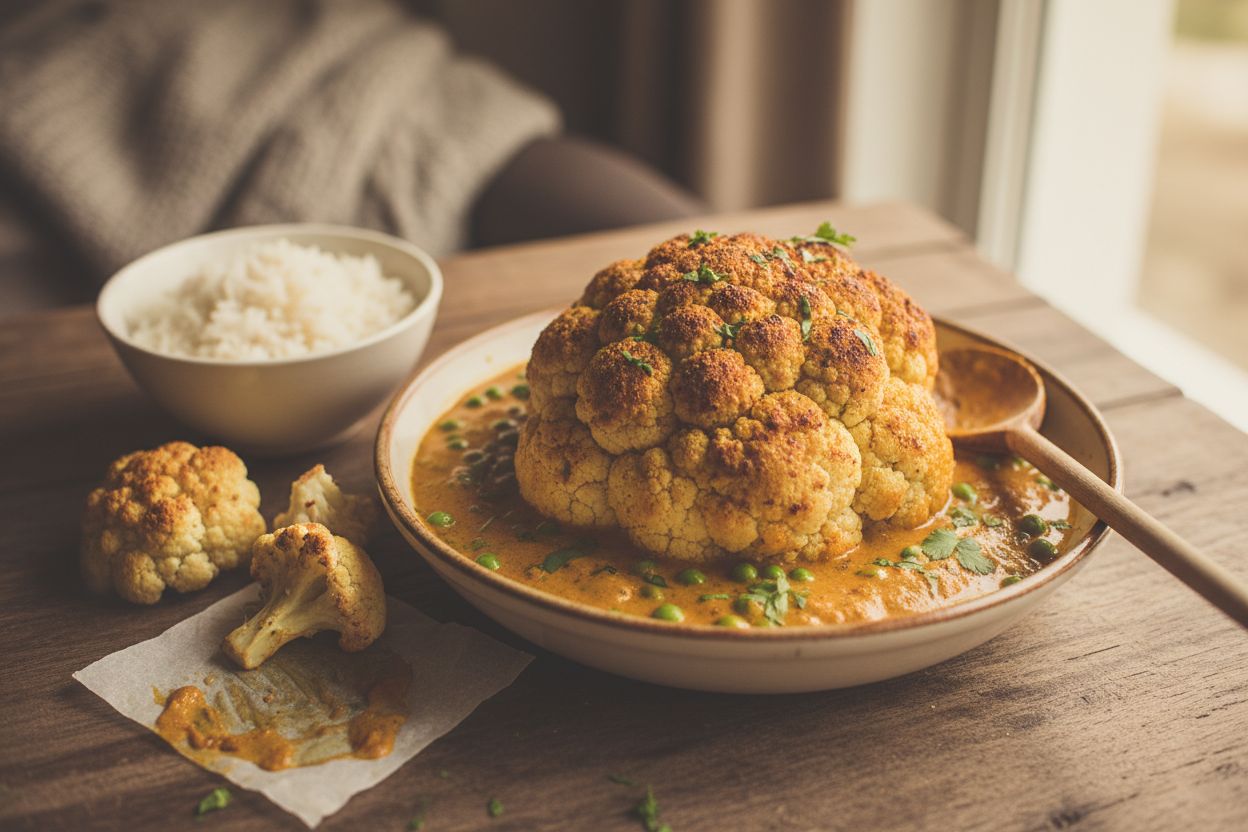 Curry de chou-fleur rôti terminé