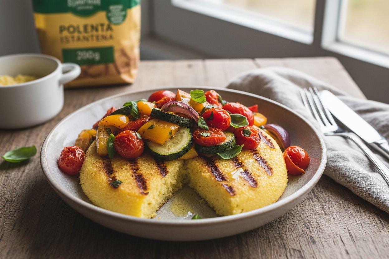 Polenta grillée aux légumes d’été terminé