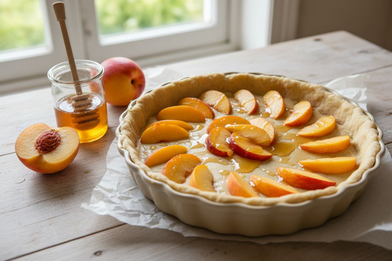 Tarte aux nectarines et miel terminé