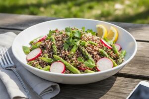 Salade de quinoa aux asperges et radis