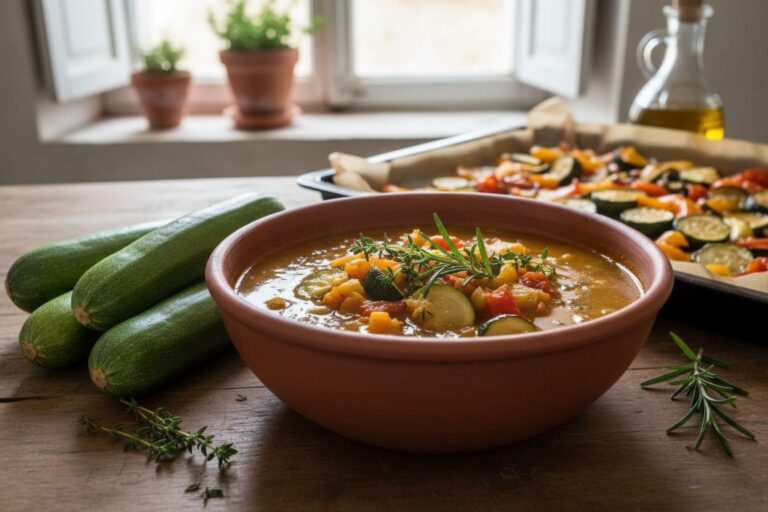Soupe légumes grillés Recette provençale parfumée et réconfortante
