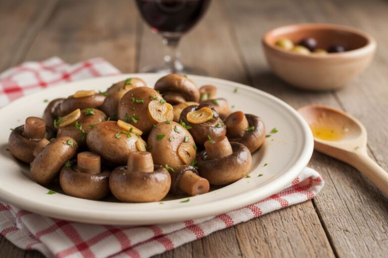 Tapas à l'espagnole Champignons à l'ail gourmands