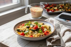 Orzo aux légumes méditerranéens