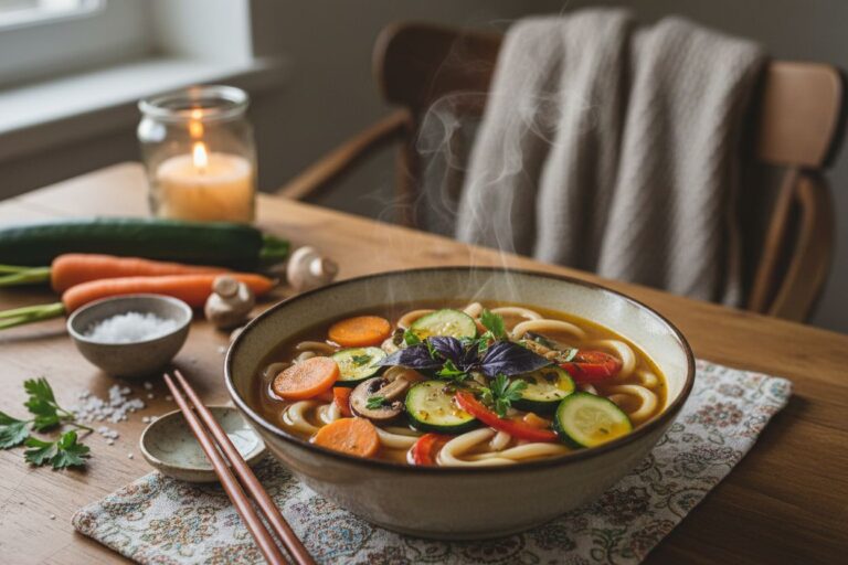 Soupe Udon Légumes Provence Recette Végétarienne Réconfortante