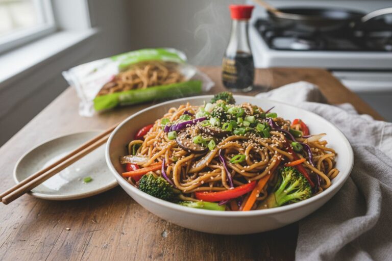 Yakisoba Végétarien Recette Facile et Rapide Nouilles Sautées Végétariennes Recette Yakisoba Végé Goût Authentique et Facile Nouilles Japonaises Végétariennes Recette Recette Yakisoba Végétarien Légumes Croquants