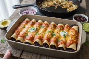 Enchiladas aux haricots noirs et fromage
