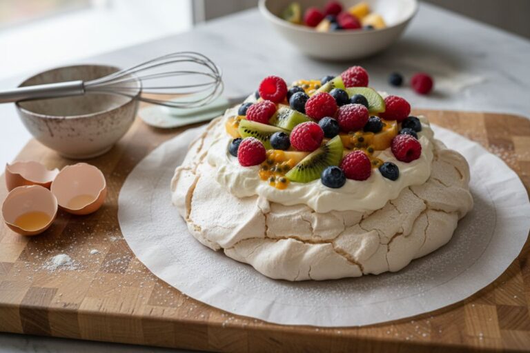 Pavlova Recette facile et rapide Dessert gourmand aux fruits