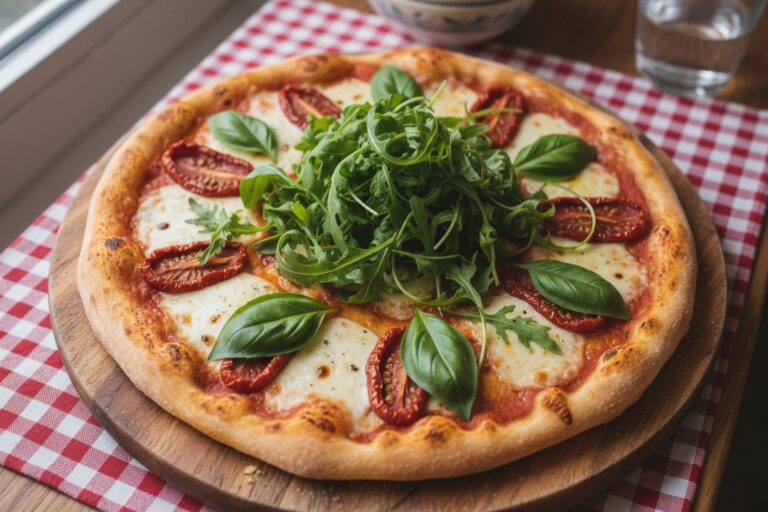 Pizza Tomates Séchées Roquette Basilic Recette Italienne Facile