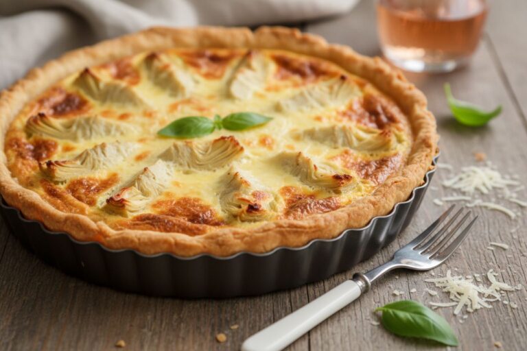 Quiche artichauts parmesan recette facile et gourmande