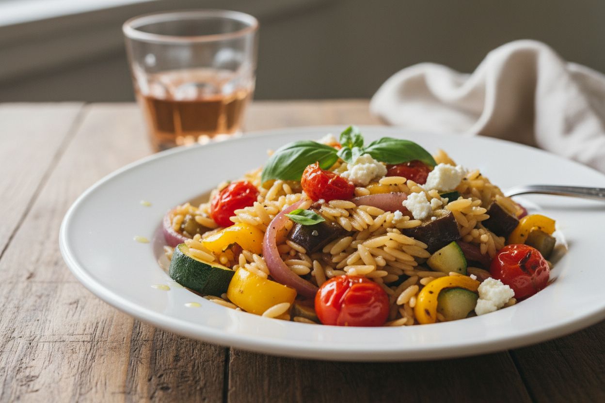 Orzo aux légumes méditerranéens