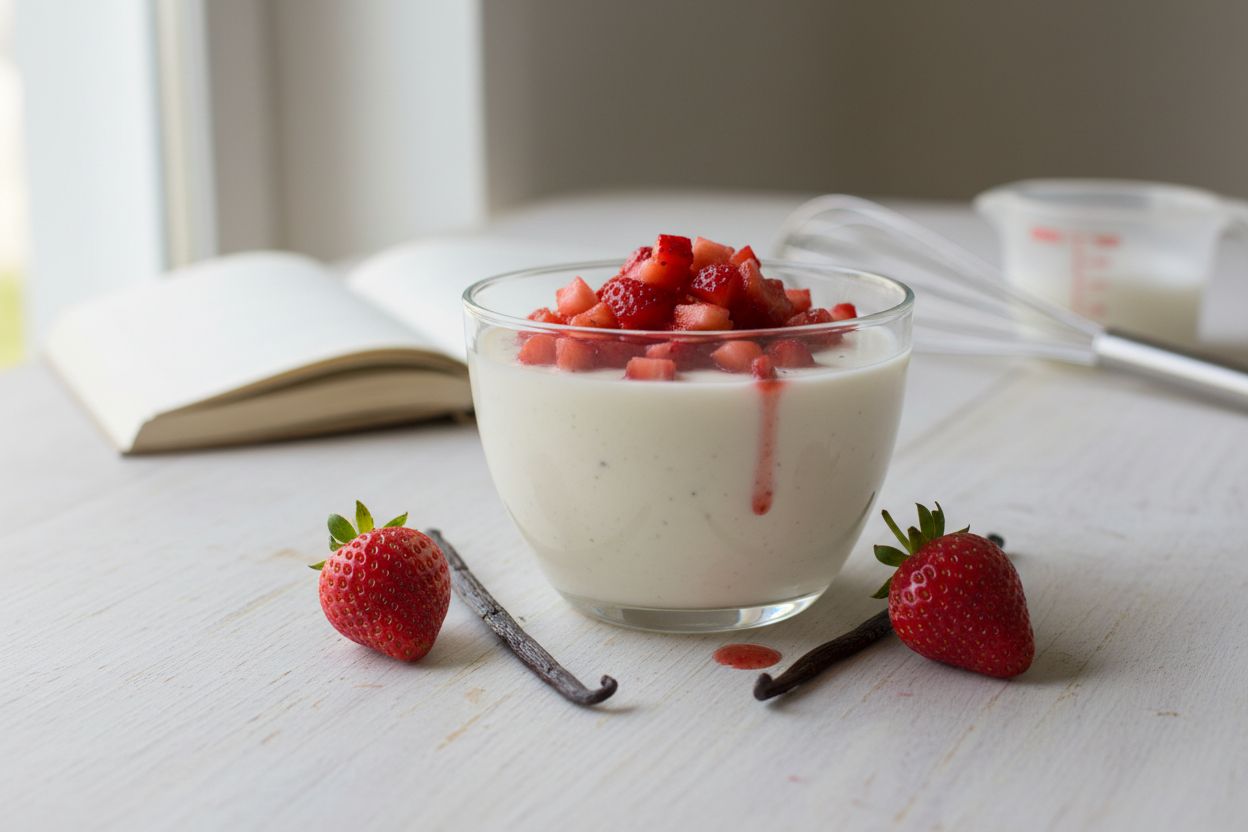 Pana cotta vegan lait coco tartare fraises
