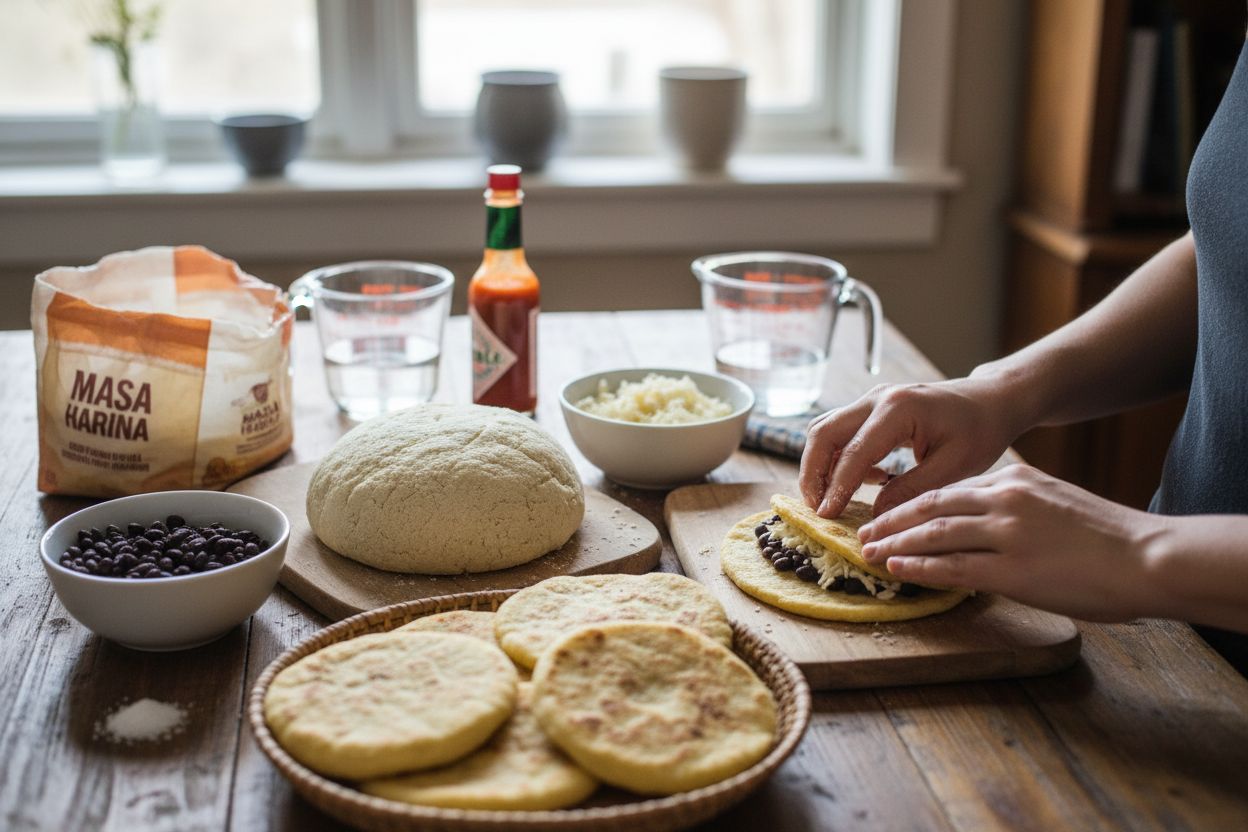 Pupusas salvadoriennes aux haricots et fromage