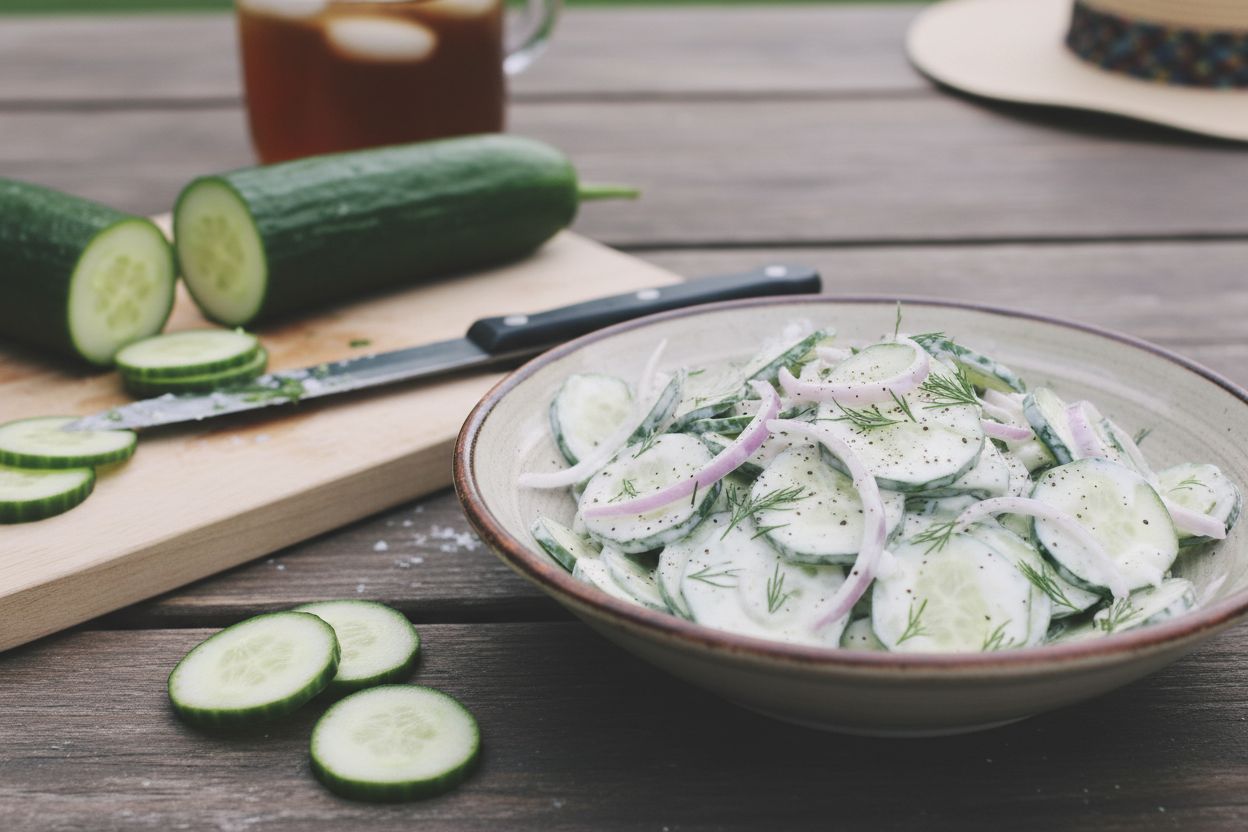 Salade de concombre à la crème aigre