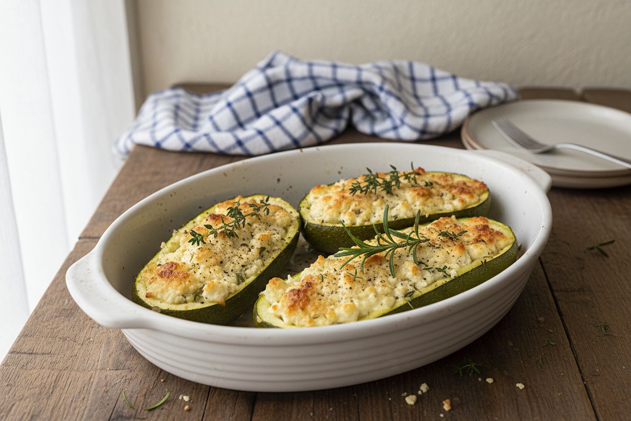 Courgettes farcies au fromage