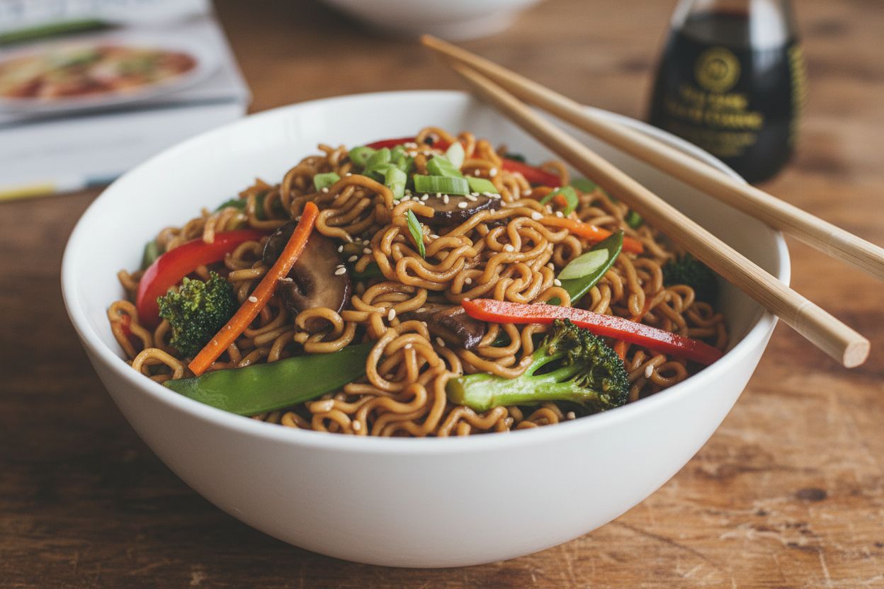 Nouilles lo mein végétariennes
