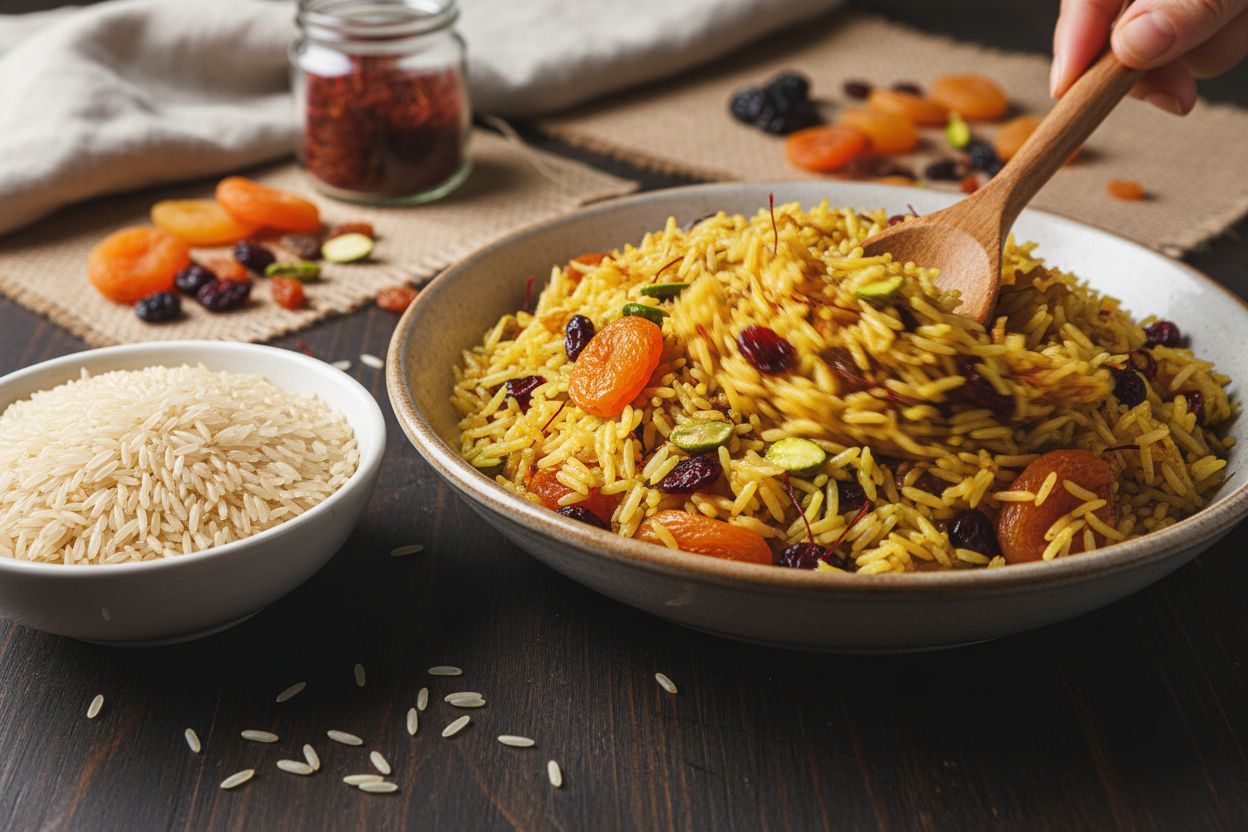 Riz au safran et fruits secs
