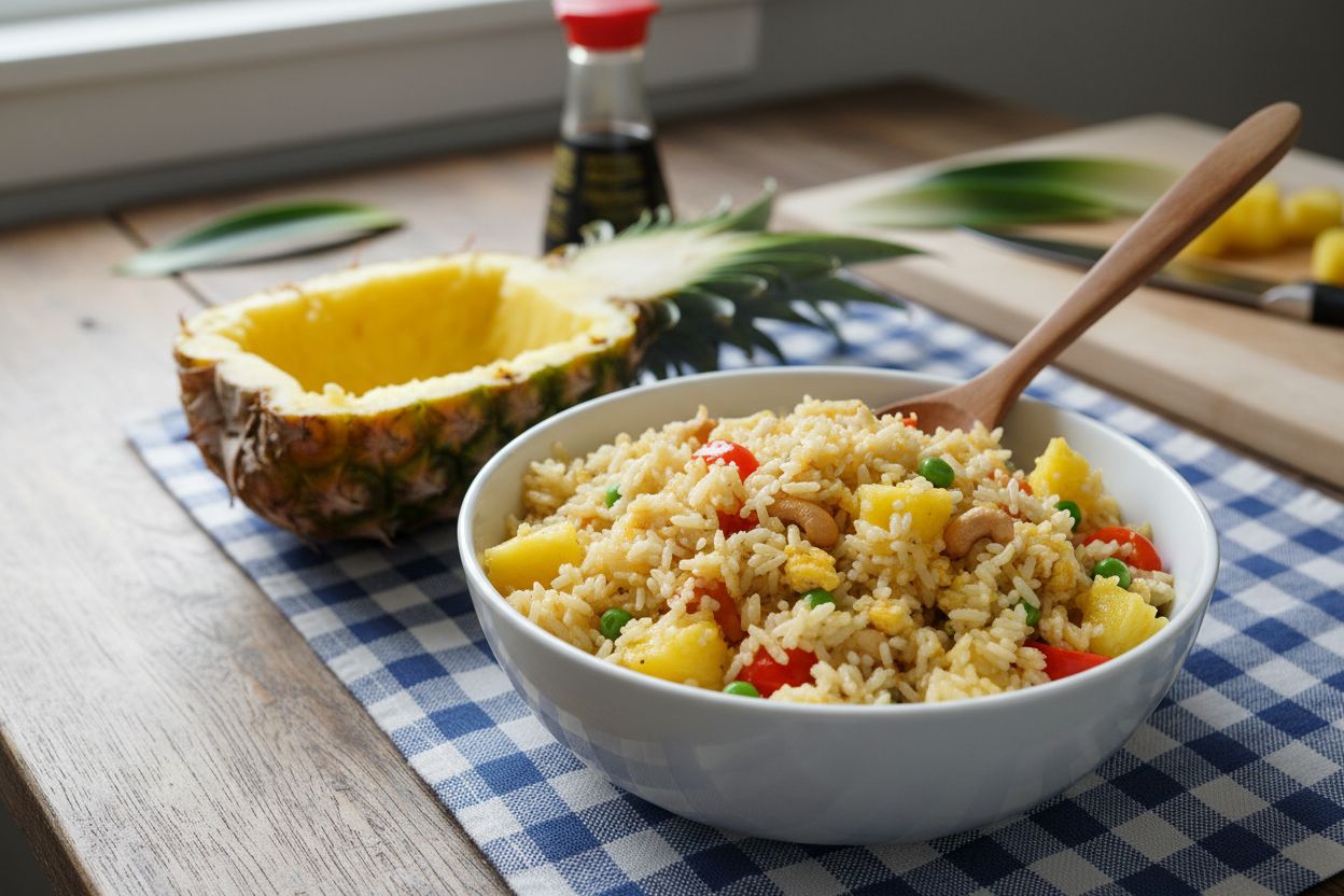 Riz frit à l'ananas