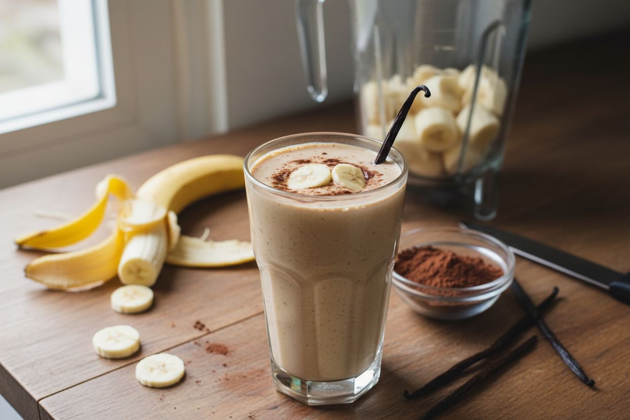 Smoothie banane-cacao-vanille