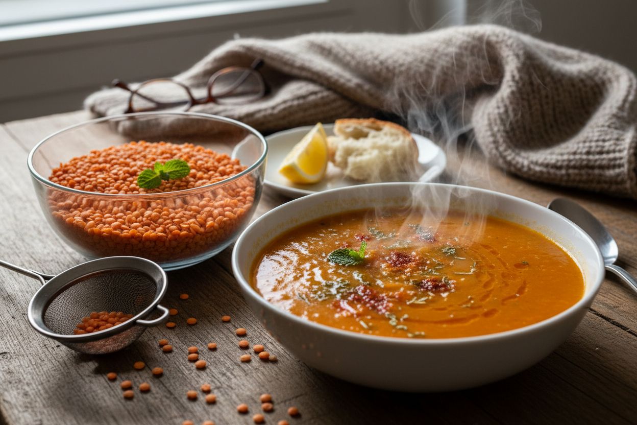 Soupe de lentilles rouges à la turque