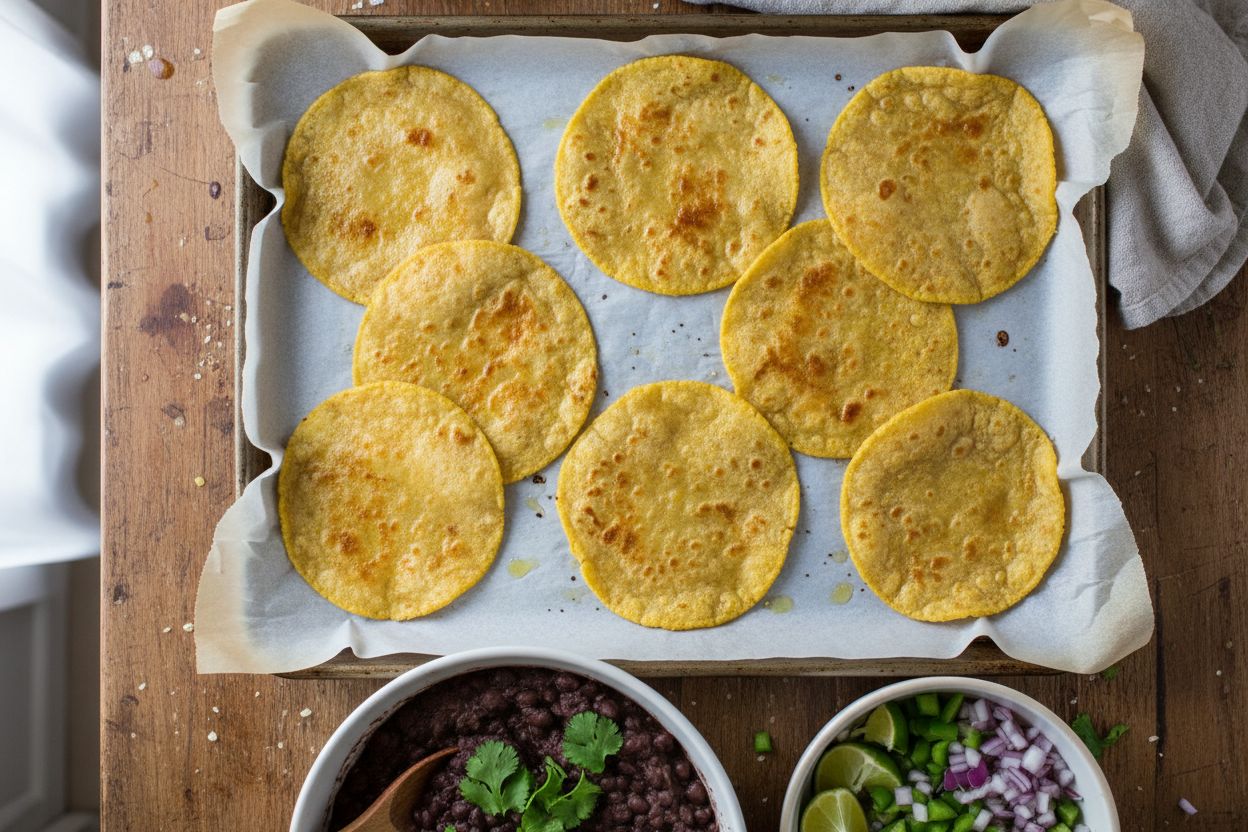Tostadas mexicaines aux haricots noirs