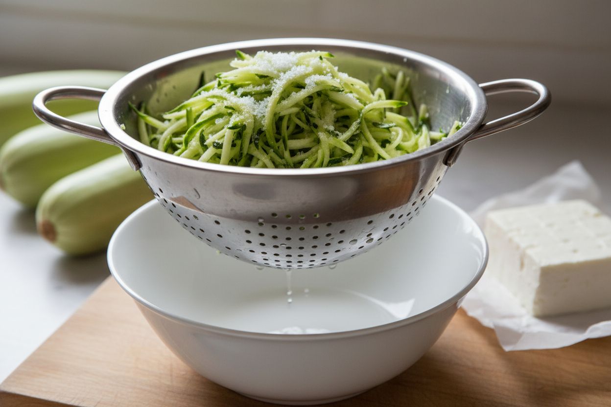 Fritters de courgettes et féta terminé