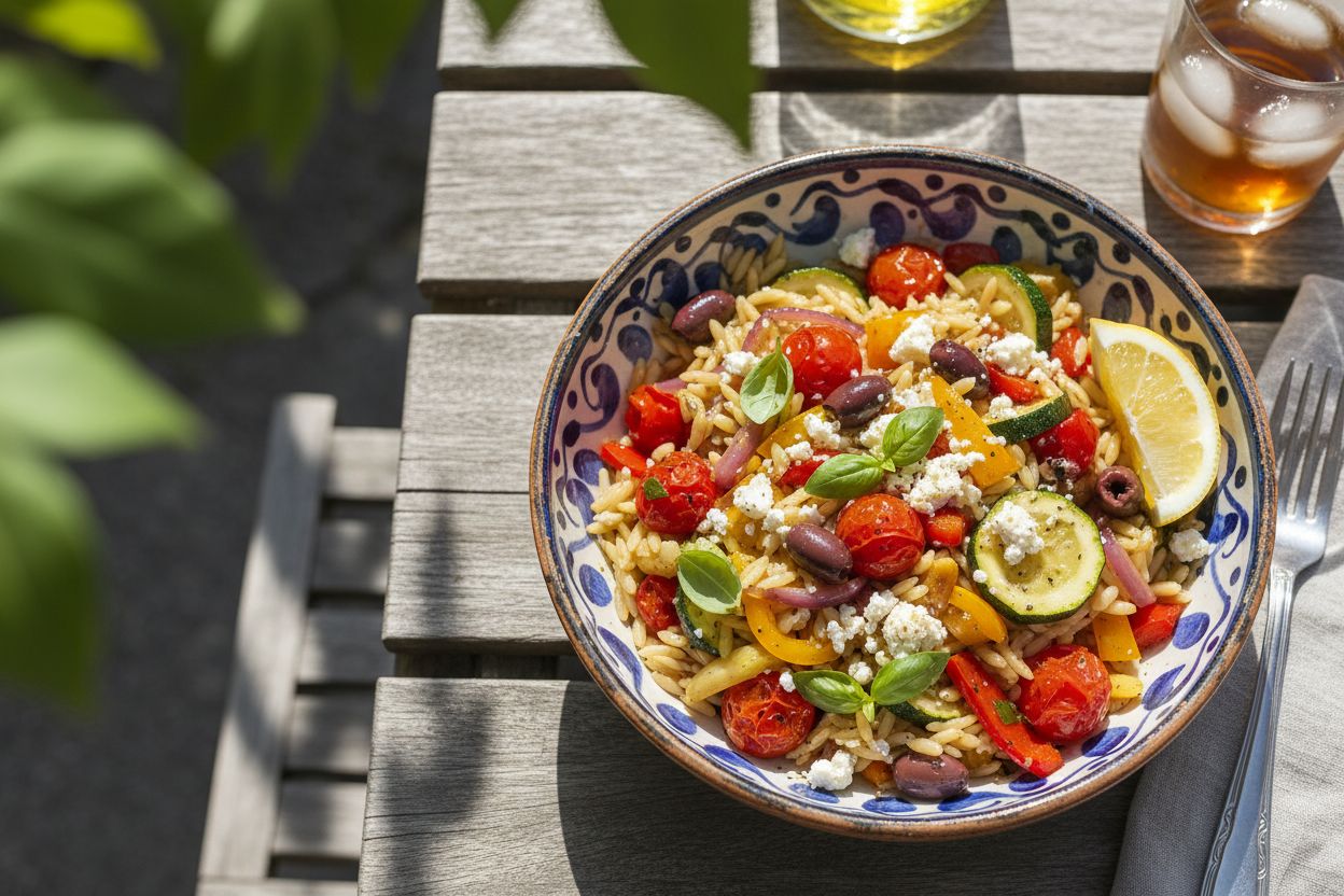 Orzo aux légumes méditerranéens terminé