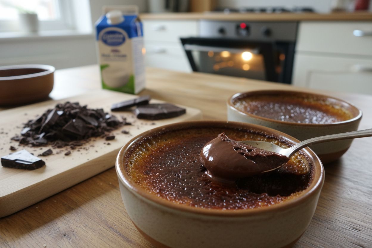 Crème brûlée au chocolat terminé