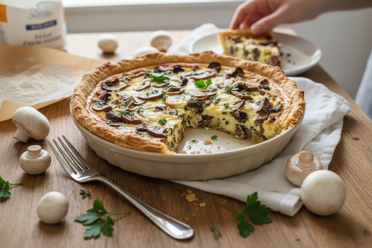 Quiche lorraine végétarienne (sans lardons) terminé