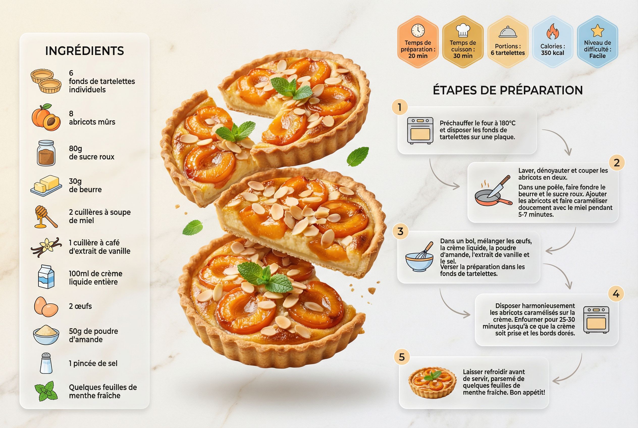 Tartelette aux abricots caramélisés terminé