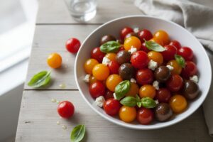 Salade de tomates cerises multicolores