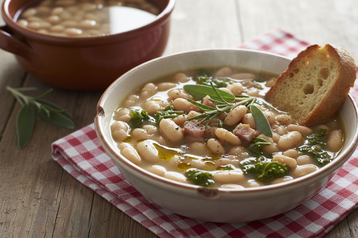 Soupe de haricots blancs à la toscane terminé
