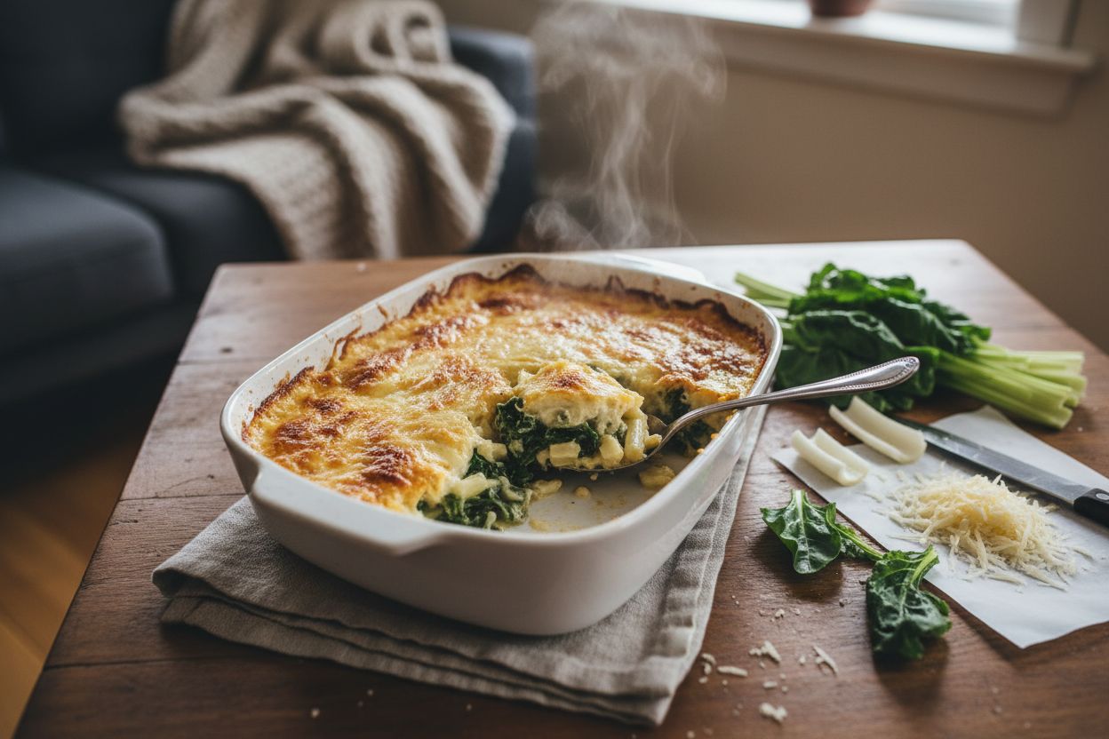 Gratin de blettes à la béchamel terminé