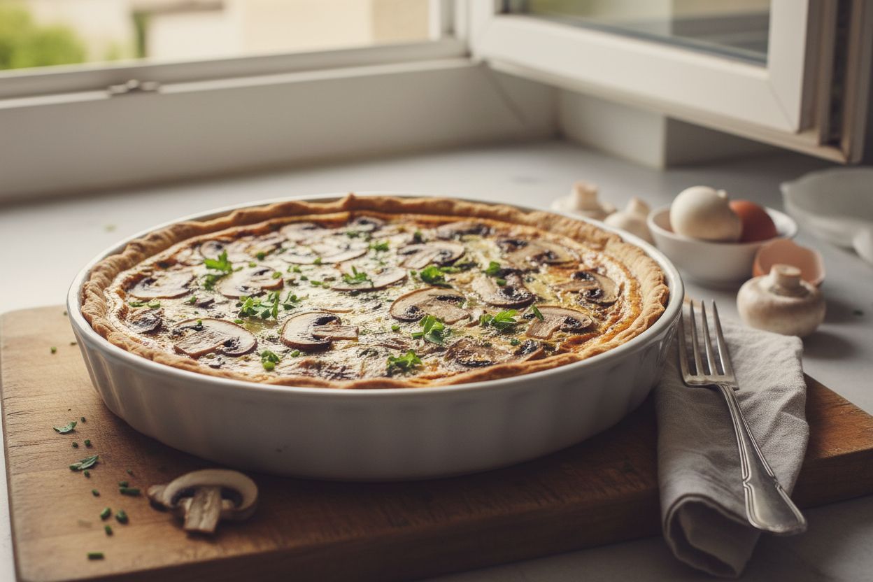 Quiche aux champignons de Paris terminé