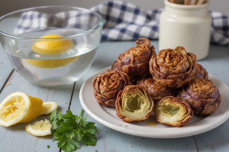 Artichauts à la romaine Recette croustillante et parfumée Délice méditerranéen Artichauts frits à la romaine Voyage à Rome Artichauts frits croustillants Artichauts frits Secrets de la cuisine romaine Recette facile Artichauts à la romaine savoureux