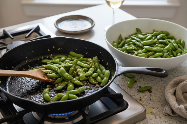 Edamame sauté à l'ail