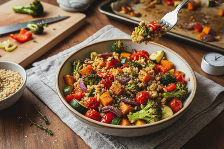 Farro aux légumes rôtis Recette bien être vitaminée et énergisante