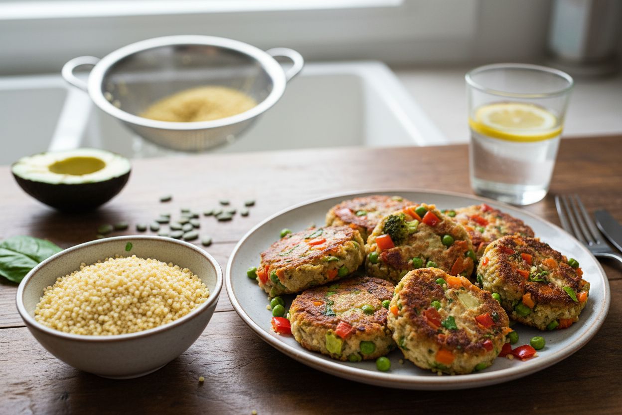 Galettes millet légumes : recette énergie, protéines et vitamines