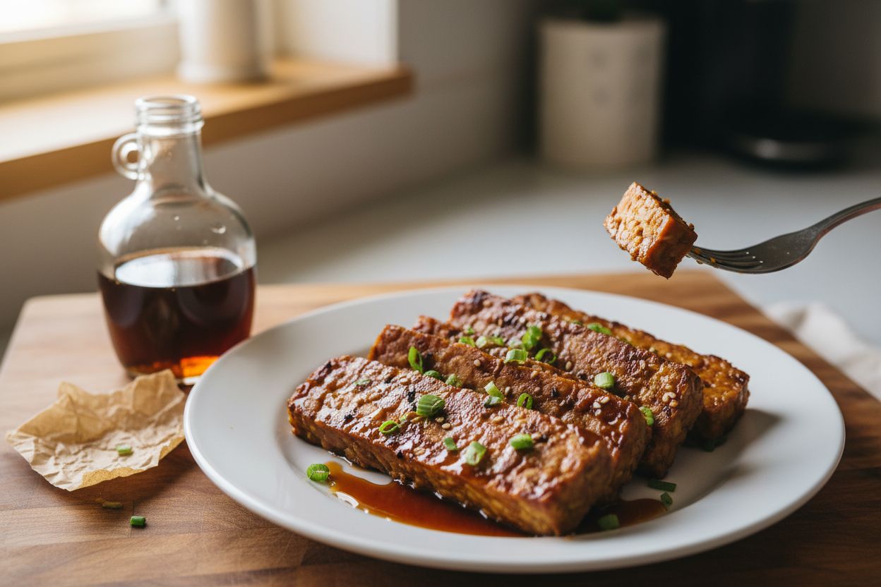 Tempeh Glacé à l'Érable Recette Végétarienne Gourmande et Facile Tempeh Érable Caramelisé Un Délice Végétal Inattendu Tempeh Laqué Sirop d'Érable Recette Facile et Savoureuse Tempeh Végétarien à l'Érable Un Plat Sucré Salé Original Tempeh Érable Recette Végétarienne Glamour et Rapide