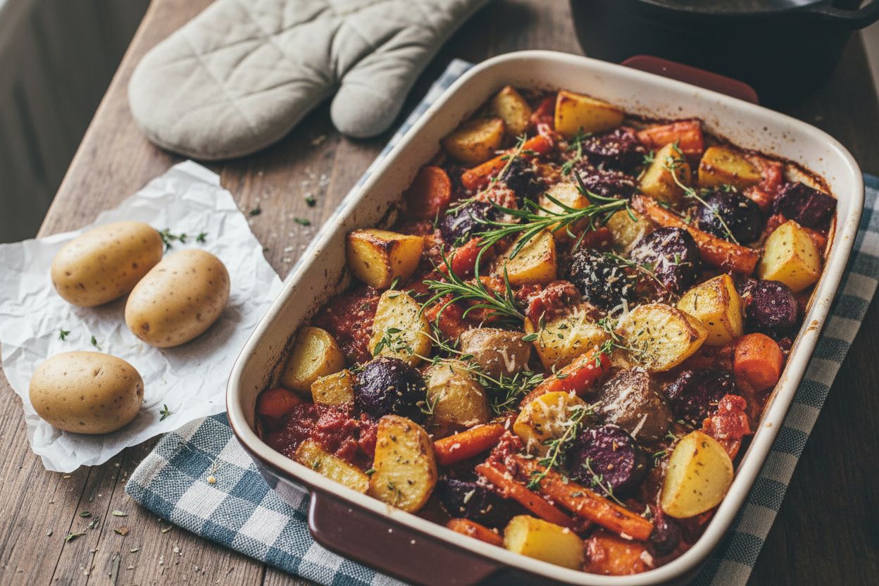 Casserole légumes racines Recette terroir provençal Thym Romarin