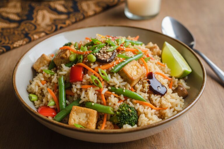 Nasi Goreng Végétarien Voyage en Indonésie Riz Sauté Exotique Facile et Gourmand Recette Indonésienne Végétarienne Pleine de Saveurs Nasi Goreng Végé Épicé et Croquant Découvrez le Nasi Goreng Indonésien Végétarien Un Dîner Végétarien Étonnant et Rapide Nasi Goreng