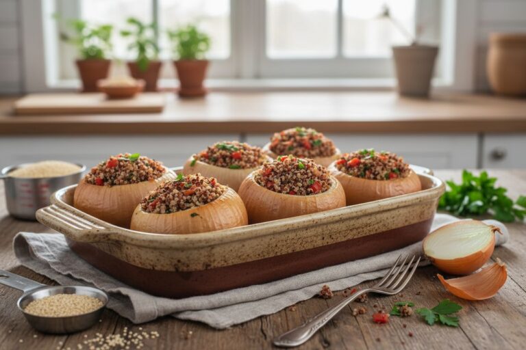 Oignons farcis quinoa Recette saine, gourmande et énergétique !
