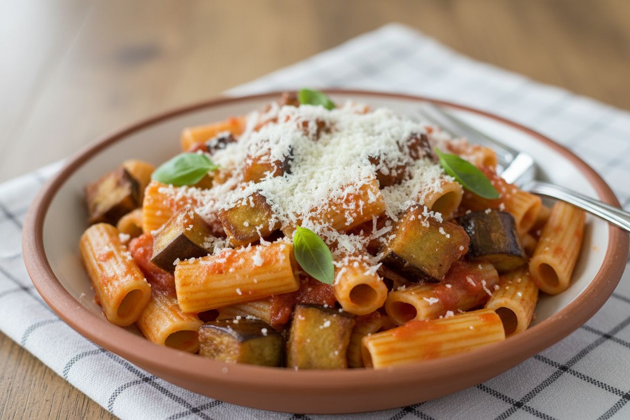 Pâtes alla norma Recette sicilienne authentique aux aubergines Saveurs de Sicile Pâtes alla norma traditionnelles recette facile Alla Norma Voyage gustatif en Sicile recette originale et gourmande Pâtes alla norma La recette facile et parfumée aux aubergines Recette Pâtes alla norma Goûtez aux saveurs de l'Italie