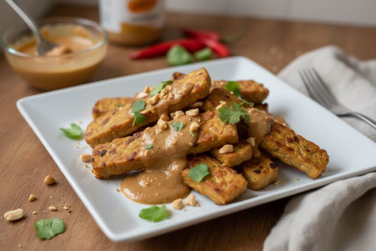 Tempeh Sauce Satay Recette Facile Grillé et Délicieux