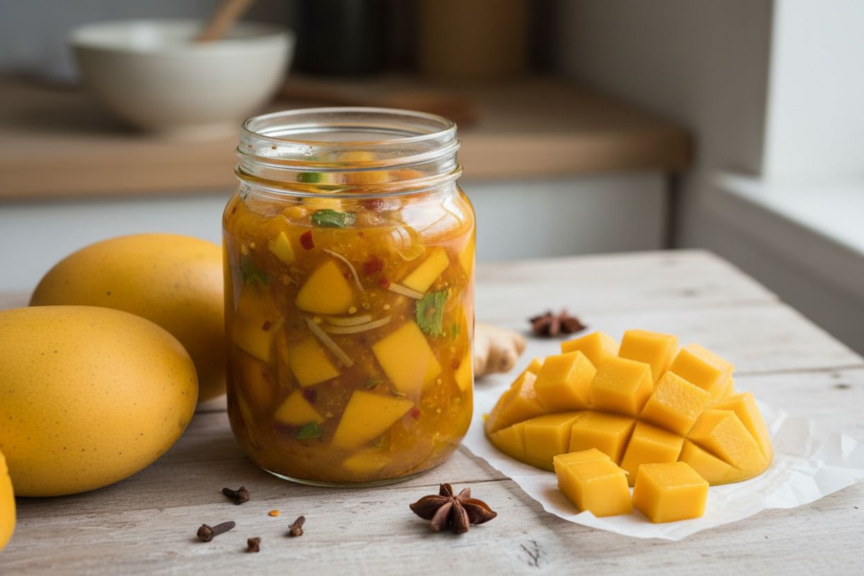 Recette chutney mangue exotique épicée facile
