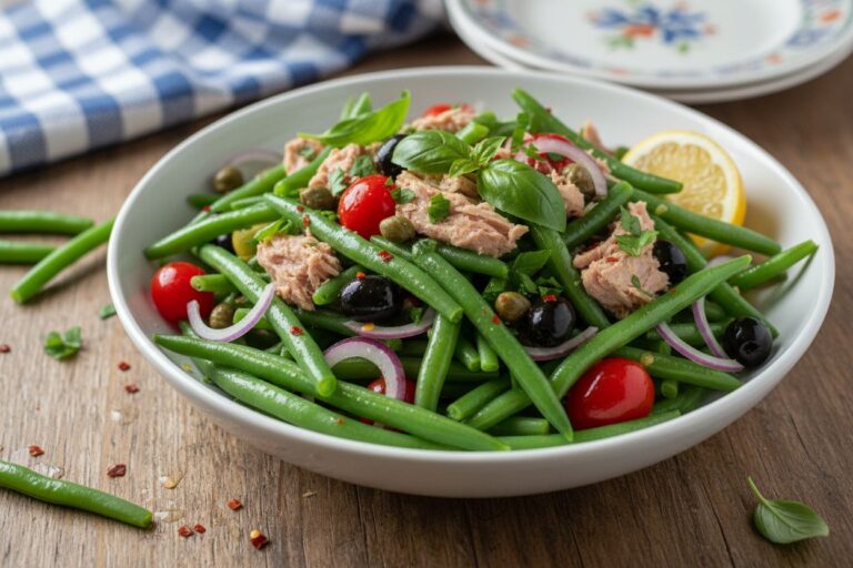 Recette salade sicilienne haricots verts d'été facile
