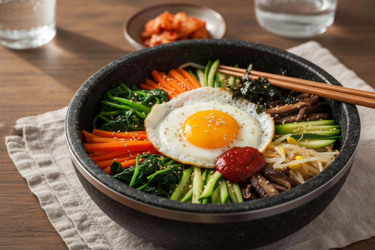 Bibimbap Végétarien Voyage Coréen de Saveurs et Couleurs en Bol