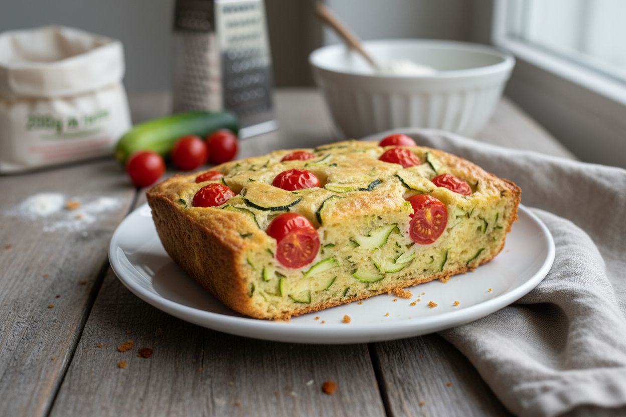 Cake salé végétarien moelleux recette facile sans œuf