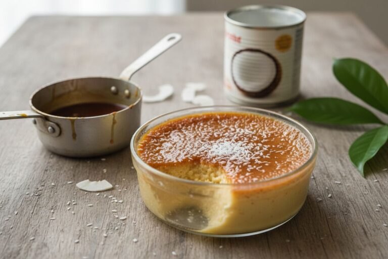 Flan coco antillais végétarien Recette exotique facile et moelleuse