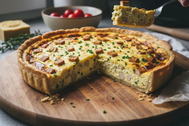 Quiche lorraine revisitee legere proteinee et vegetarienne