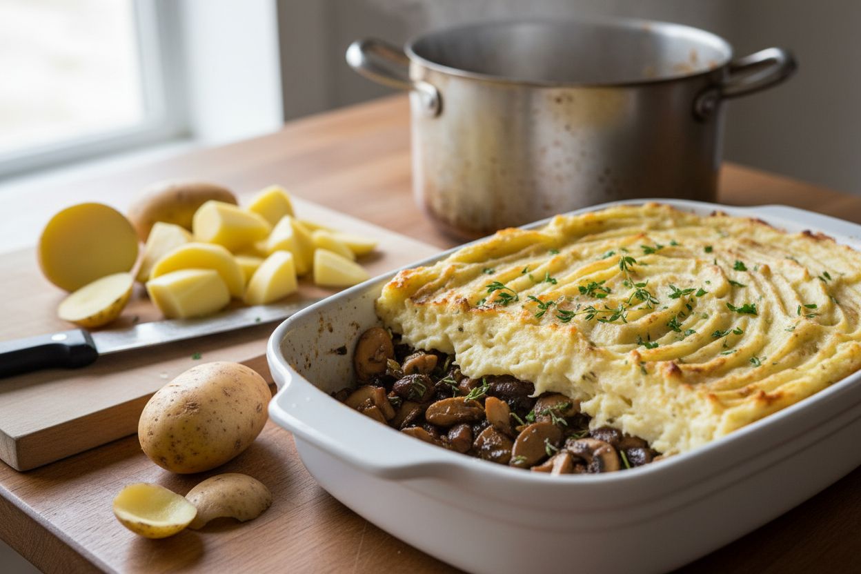 Hachis parmentier de champignons sans viande